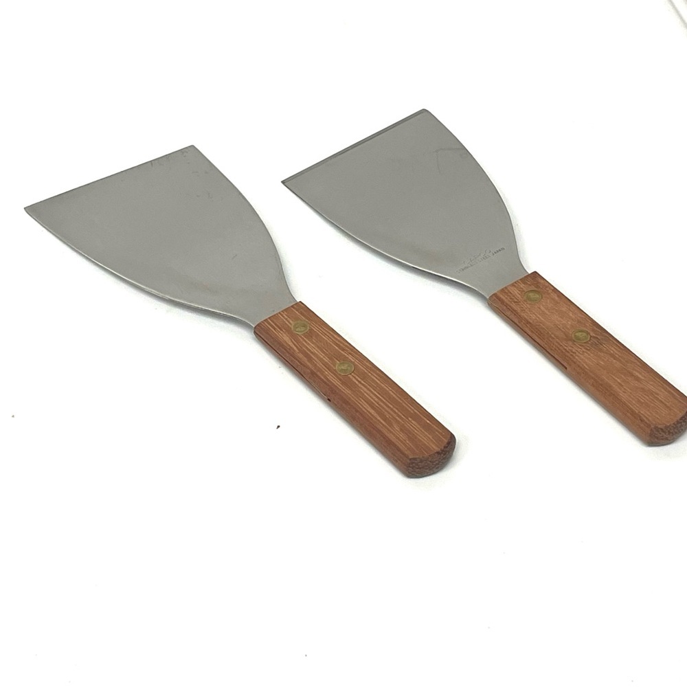 Stainless Steel Grill Scraper Set with Wooden Handles - Picture 2 of 3